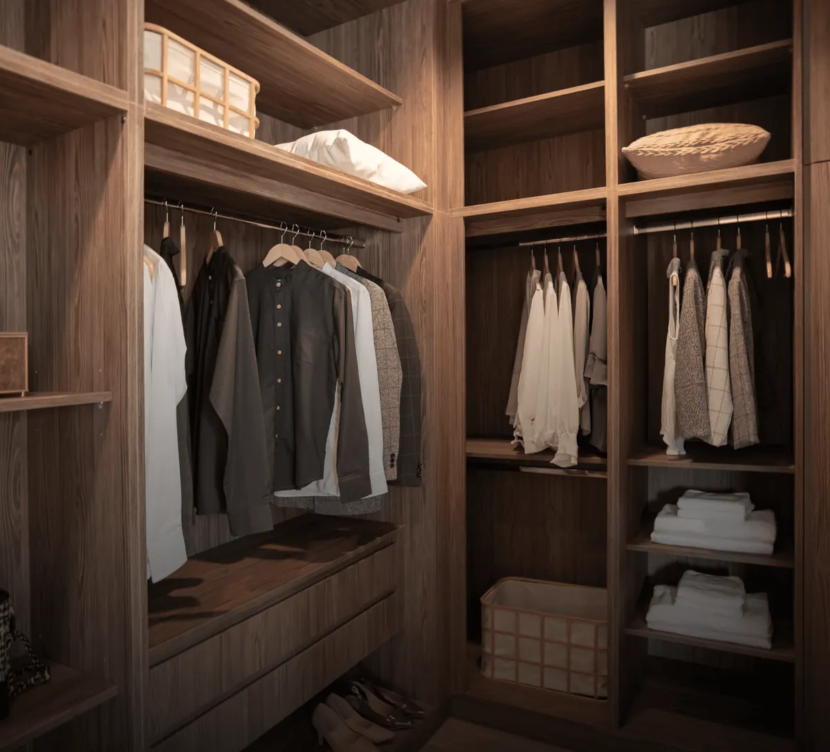 Closet organization and wardrobe folding by Domus Cleaning